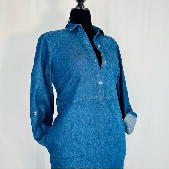 J. Jill Quartet Button 3/4 Sleeve Denim Shirt Dress w/Pockets  Size: XS - NWT - Picture 3 of 8